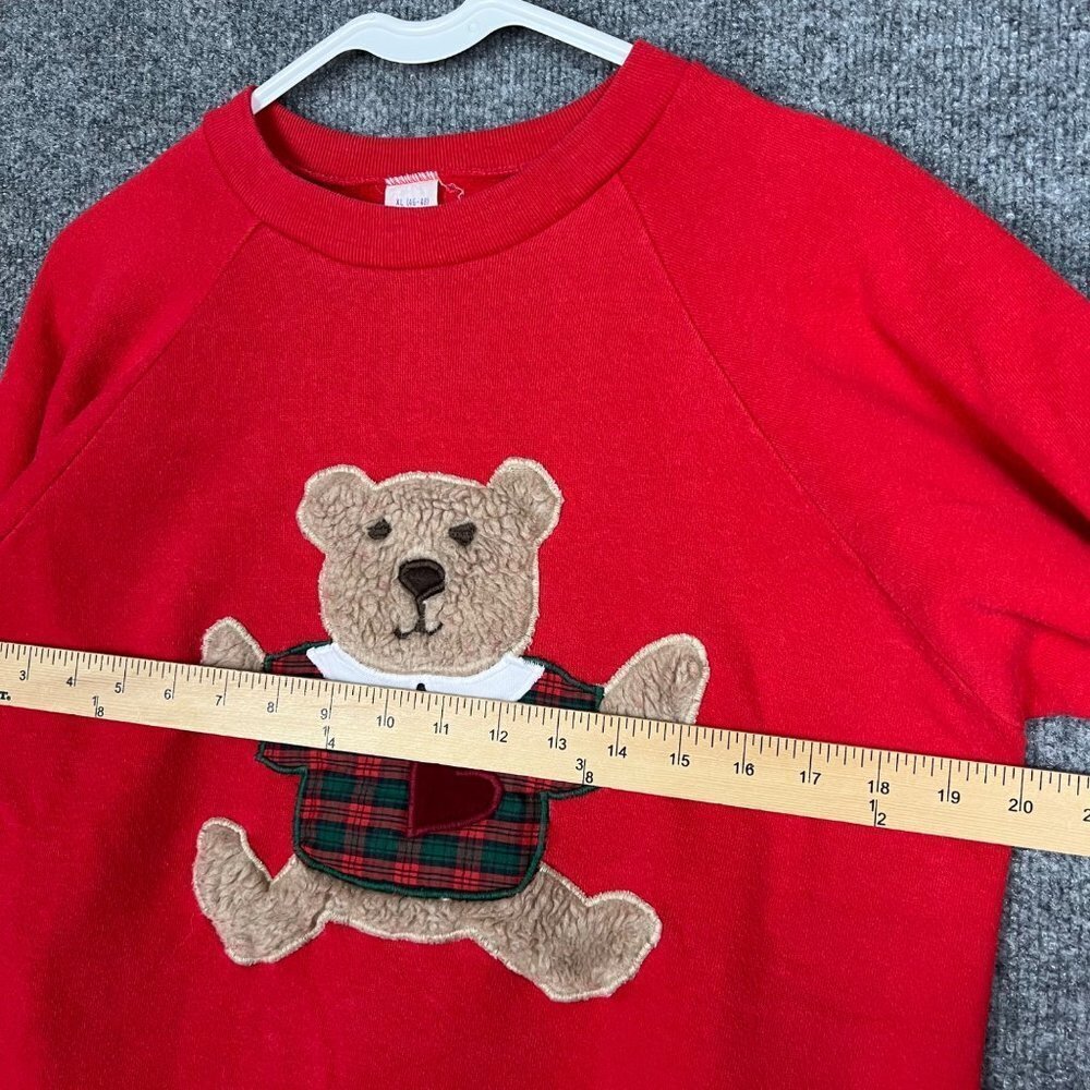 Vintage healthknit sweatshirt Bear‎ Fluffy Women's Crewneck Size XL USA MADE - Picture 5 of 7